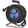 ENROULEUR DE CABLE PRO A TAMBOUR 230MM A CLAPETS H07RN-F 3G1,5 - 3 PRISES NF IP44 image 0