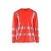 T-shirt de travail manches longues col V haute visibilité anti-UV 3385 - Rouge fluo image 0