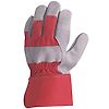 Lot de 12 paires de gants Manutention docker croûte vachette - toile rouge image 1