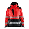 Veste de travail hardshell haute visibilité femme 4436 - Rouge/Noir image 0