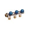 COLLECTEUR SANITAIRE 3/4" A ROBINETTERIE INTEGREE DEPORTEE 1/2" PORTEE PLATE - BLEU image 1