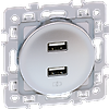Prise chargeur double USB femelle - 5,5V - SQUARE image 1