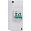 DISJONCTEUR C10A - 2P/10A/230V - IP44 - BOITIER PLASTIQUE BLANC image 0