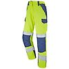 PANTALON FEMME POCHES GENOUX AGATE JAUNE FLUO/BLEU MARINE image 1