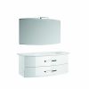 Ensemble meuble salle de bain galbée 2 tiroirs double vasque Blanc Brillant - ANCODESIGN - meuble suspendu + vasque à poser + Panneau miroir  + Applique LED image 8