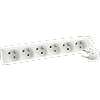 Blocs multiprises 6 prises 2P+T 16A - H05VV-F 3G1mm² - 1 mètre - Blanc image 1