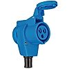 Prise de courant double avec clapet CEE/type E - IP44 - Bleu image 1