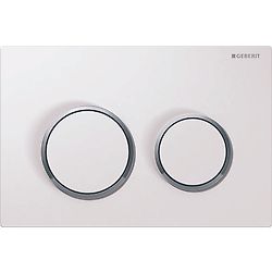 Plaque de commande WC Omega 20 - blanc contour chrome image