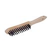 Brosse métallique rigide à manche 4 rangs image 0