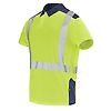 POLO MANCHES COURTES FLUO SAFE XP JAUNE FLUO/BLEU MARINE image 1