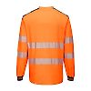 T-Shirt PW3 Haute Visibilité ML Orange/Marine image 1