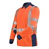 POLO MANCHES LONGUES FLUO SAFE XP ORANGE FLUO/BLEU MARINE image 1