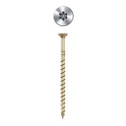 Vis à bois à haut rendement - Tête Fraisée - Filetage partiel - Empreinte Torx - Pointe anti-fendage - Bichromatée image