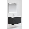 Ensemble meuble suspendu salle de bain 2 tiroirs noir mat - ANCODESIGN - meuble suspendu + simple vasque céramique + miroir LED image 0