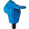 Prise de courant double avec clapet CEE/type E - IP44 - Bleu image 2