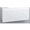 Ensemble meuble suspendu salle de bain 4 tiroirs Blanc Laqué - Plan vasque excentré gauche ANCODESIGN - meuble suspendu + double vasque céramique + miroir LED image 1