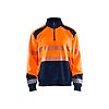 Sweat de travail col camionneur haute visibilité 3556 - Orange fluo/Marine image 0