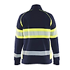 Sweat de travail zippé haute visibilité 3505 - Marine/Jaune image 1