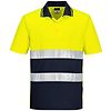 Polo contrasté léger haute visibilité M/C Jaune/Marine image 5