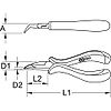 Pince électronique à bec demi-rond coudé à 45°, 130 mm image 2