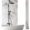 Colonne bain douche Cox PVD Noir Mat Brossé - Fixation haute ajustable image 1