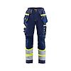 Pantalon de travail haute visibilité stretch femme classe 1 femme 7196 - Marine/Jaune image 0