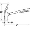 Marteau de charpentier magnétique 600g manche acier tubulaire, néoprène image 3