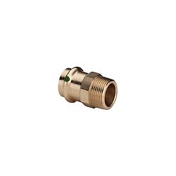 Raccord droit bronze à sertir Femelle - Mâle fixe à visser image