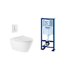 Pack WC suspendu (Bâti-support rapid SL + Cuvette WC suspendu Ancodesign sans bride + son abattant frein de chute) image 0