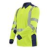 POLO MANCHES LONGUES FLUO SAFE XP JAUNE FLUO/BLEU MARINE image 6