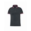 Polo de travail stretch manches courtes femme MC WAY - Gris/Fuchsia image 1