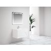 Ensemble meuble suspendu salle de bain 2 tiroirs blanc laqué - ANCODESIGN - meuble suspendu + simple vasque céramique + miroir LED image 0