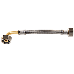 Flexible Tressé Inox Coudé série PLUS - Sanitaire - Tuyau Ø8mm avec joint - Femelle/Femelle image
