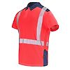 POLO MANCHES COURTES FLUO SAFE XP ROUGE FLUO/BLEU MARINE image 0