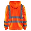 Sweat de travail zippé à capuche haute visibilité 3346 - Orange fluo image 1