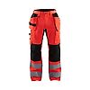 Pantalon de travail haute visibilité stretch artisan 1552 - Rouge fluo/Noir image 0