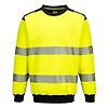 Sweat à col rond PW3 haute-visibilité Jaune/Noir image 0