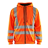 Sweat de travail zippé à capuche haute visibilité 3346 - Orange fluo image 0
