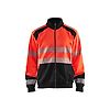 Sweat de travail zippé haute visibilité 3558 - Rouge fluo/Noir image 0