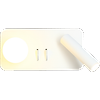 Applique tête de lit rectangle + liseuse MAKI - 3W - 210lm - 2700K - Blanc image 1