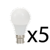 Lot 5 Ampoules LED B22 - A60 - 8W - 806lm - 4000K image 0