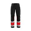 Pantalon de travail stretch haute visibilité femme 7161 - Noir/Rouge fluo image 0