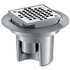 Siphon de sol PVC avec platine à grille inox image 0