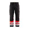 Pantalon de travail haute visibilité 1564 - Noir/Rouge fluo image 0