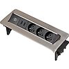 Multiprise Indesk Power pour plan de travail en aluminium H05VV-F 3G1,5 - 3 prises de courant et 2 ports USB image 0
