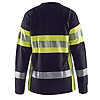T-shirt de travail manches longues retardant flamme femme 3494 - Marine/Jaune fluo image 1