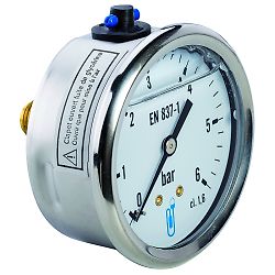 Manomètre bain d'huile inox - raccord axial 8x13 - cadran Ø63mm image