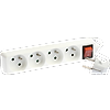 Blocs multiprises 4 prises 2P+T 16A - H05VV-F 3G1mm² - 1 mètre - Blanc image 0