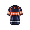 Polo de travail haute visibilité anti-UV 3338 - Marine/Orange fluo image 0