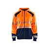 Sweat de travail zippé à capuche haute visibilité 3546 - Orange fluo/Marine image 0